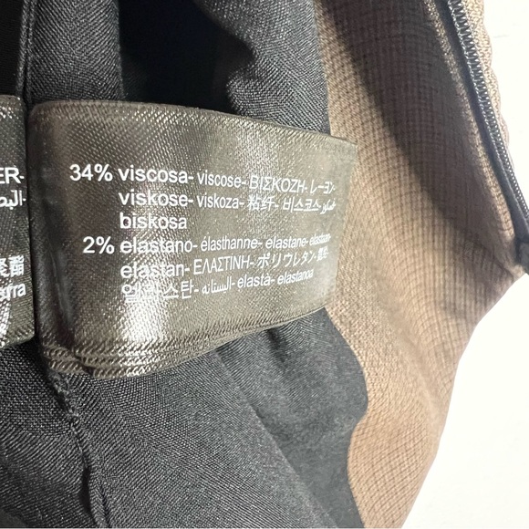 Zara Brown Check Zip Up Women’s Business Casual Vest Size M - Picture 7 of 9